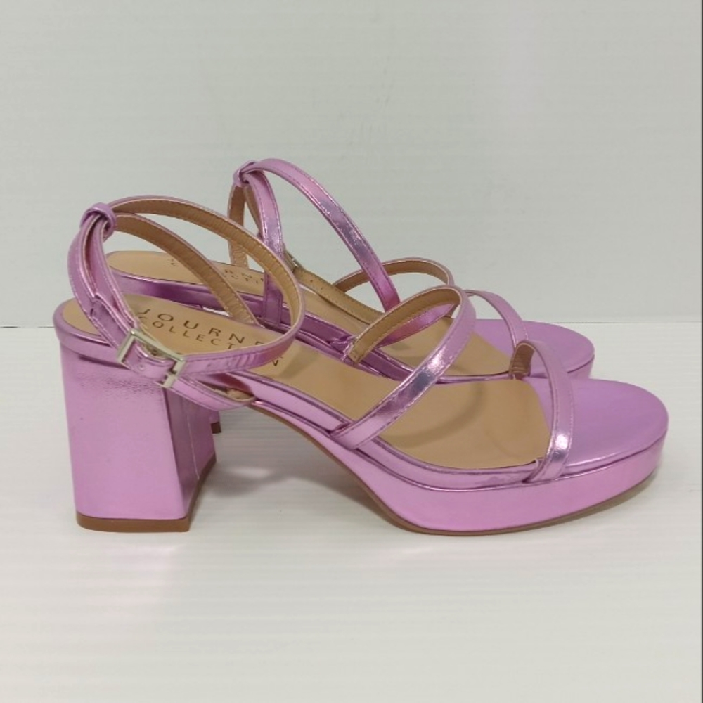 JOURNEE COLLECTION Samilee Pink Block Heeled Sandals Women's Size 7.5